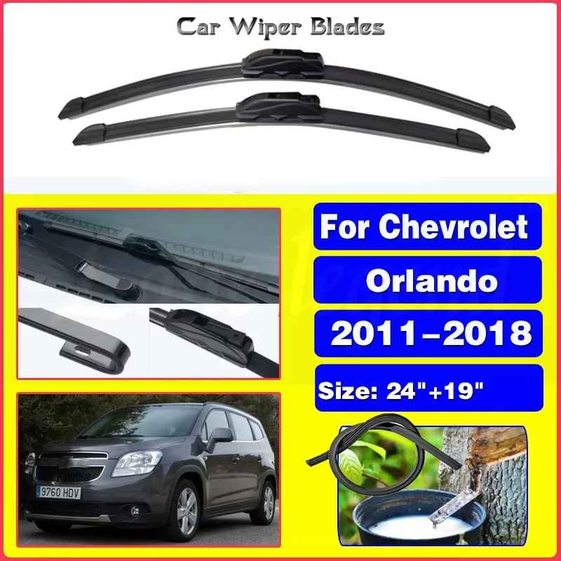 

Wiper Front Wiper Blades Set Kit For Chevrolet Orlando 2011-2018 2012 2013 2014 2015 2016 Windshield Windscreen 24"19"