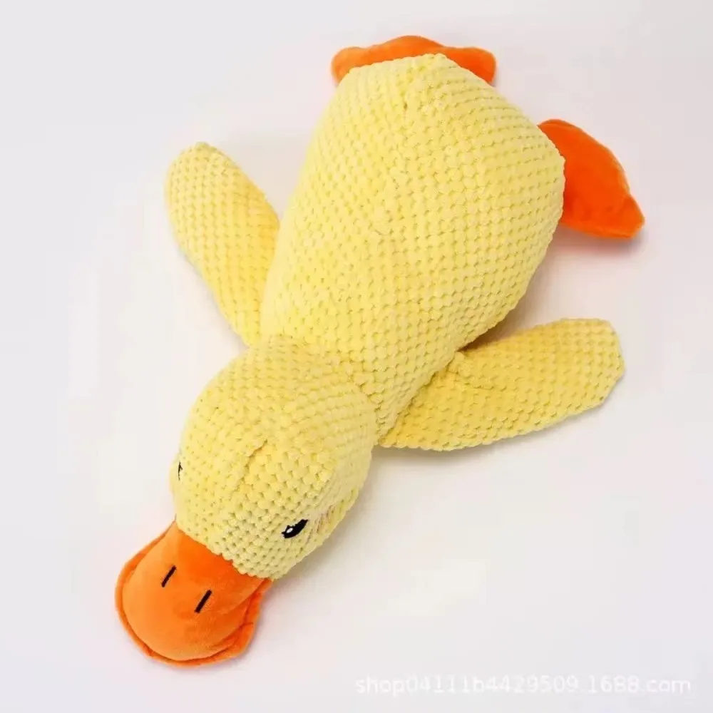 Sleeping Duck Plush Dog Toy, Bite Resistant Squeaky Teeth Grinding Toy, Stress Relief Companion Sleep Toy for Small & Large Dogs