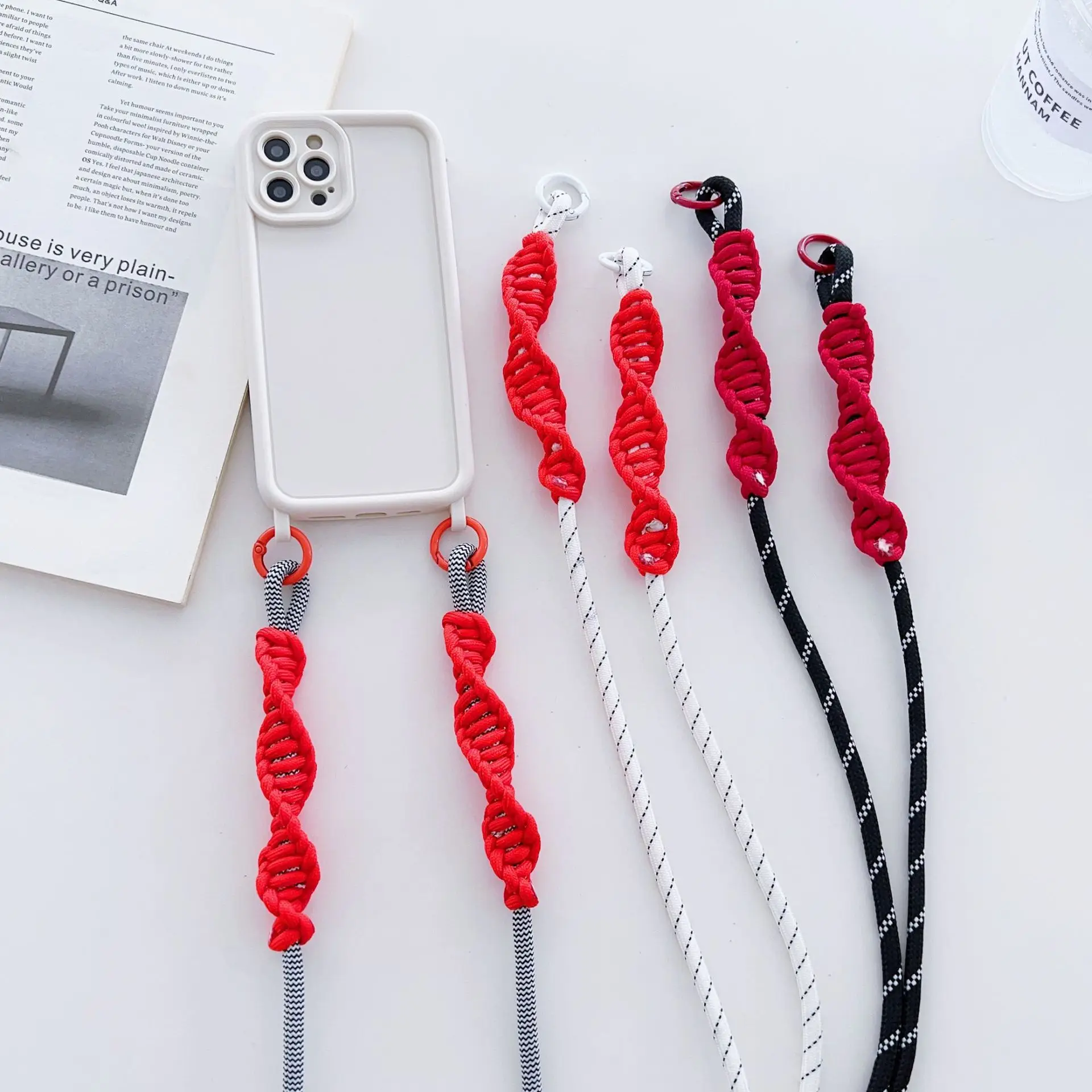 Rope for Mobile Phone Charm Spiral Knot Lanyards Crossbody Cellphone Accessories Universal Neck Mobile Cord Key Ring Lanyard