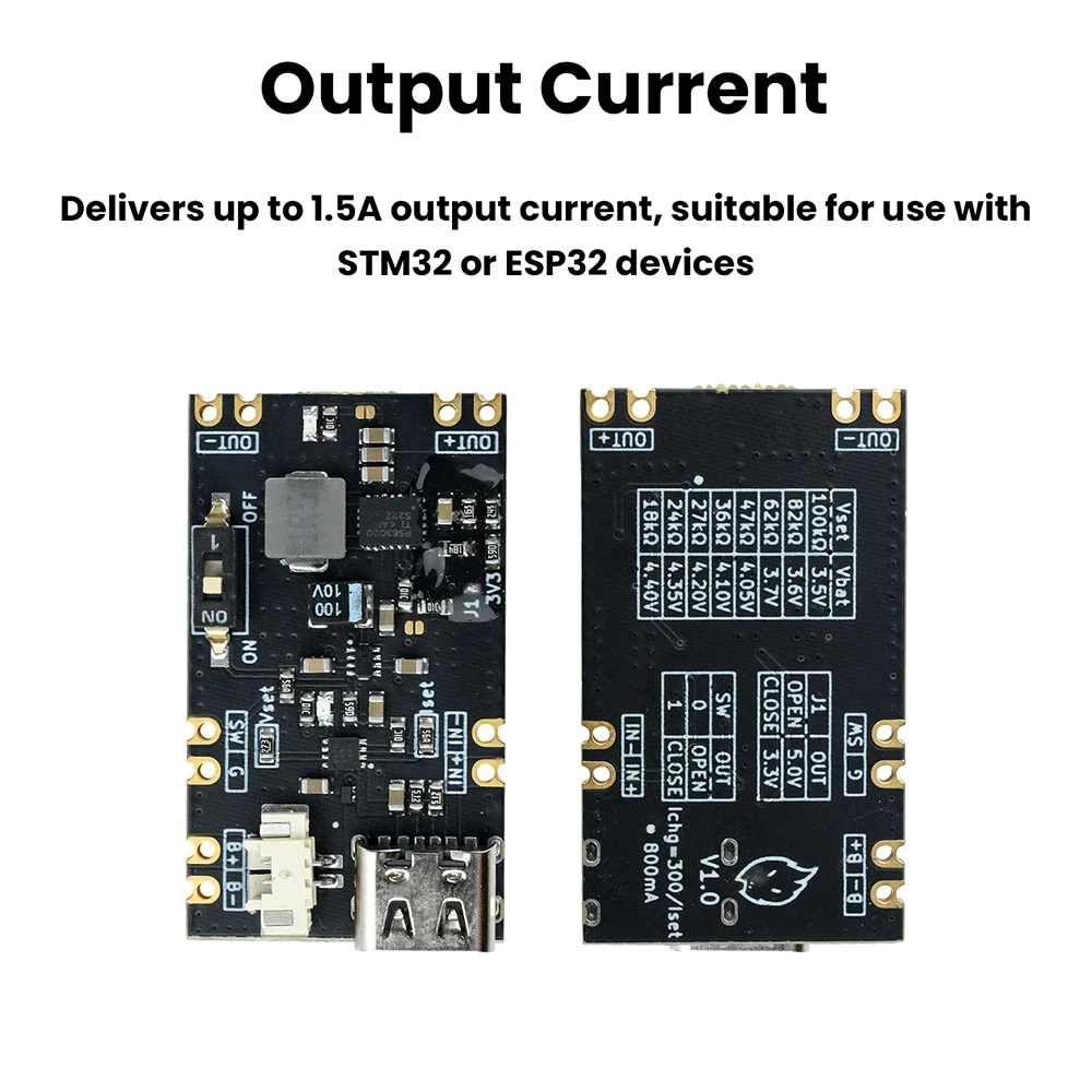 Power Controller Module 3.3V 5V Output UPS Lithium Battery Charging Board With Type-C Interface For STM32 ESP32 Devices