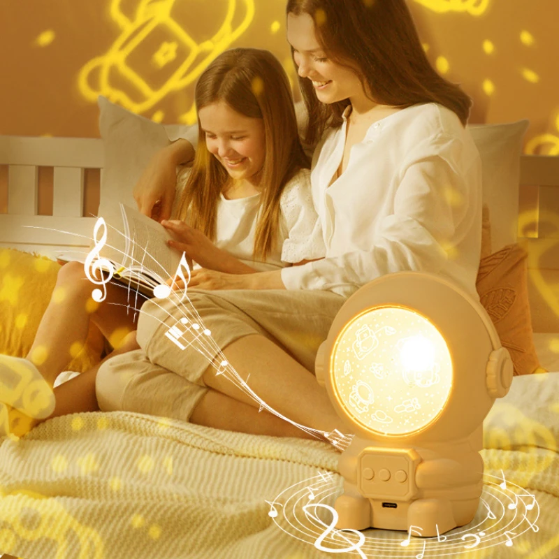 Luz LED de noche para decoración del hogar, lámpara de porjectores de astronauta de cielo estrellado para dormitorio, regalos decorativos para habitación de niños