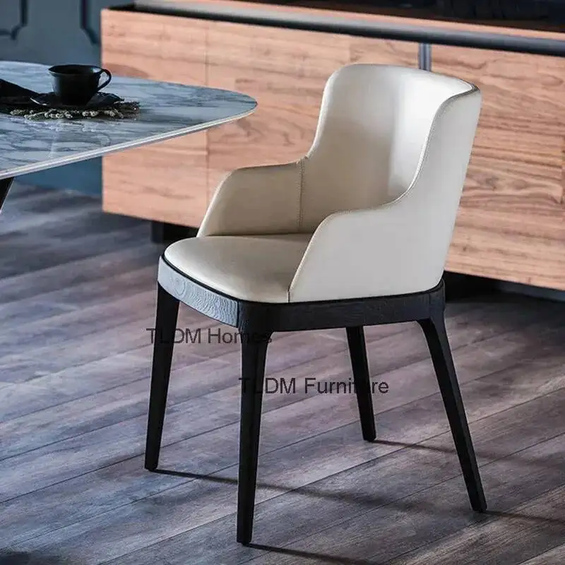 Chair Furniture European Chairs Leisure Lazy Armchair Room Solid Home Wood Nordic Foot Sofa Leather Living Balcony Dining Chairs
