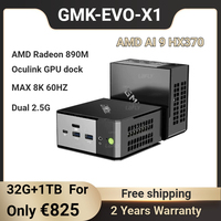 GMKtec EVO-X1 AI Mini PC Ryzen™ Al 9 HX 370 Radeon 890M Oculink Port CPU+CPU+NPU TDP 65W Windows 11PRO LPDDR5X 5600Mhz WIIF 6