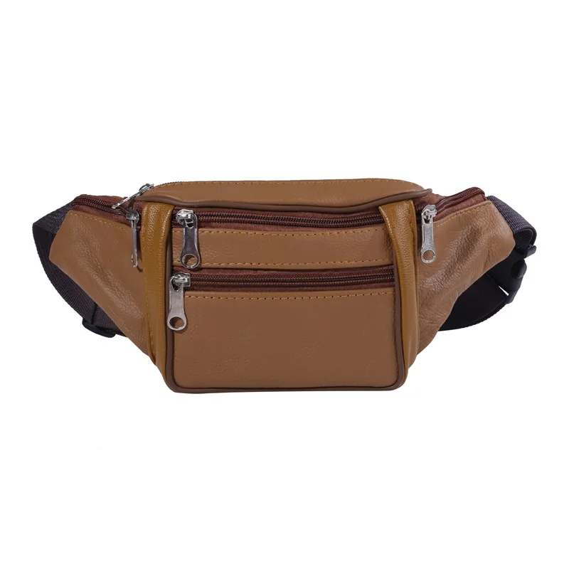 Men\'s Waist Pack PU Leather Bag Waist Belt Bag Male Artificial Leather Fanny Pack Fashion Luxury Small Shoulder Bags for Men