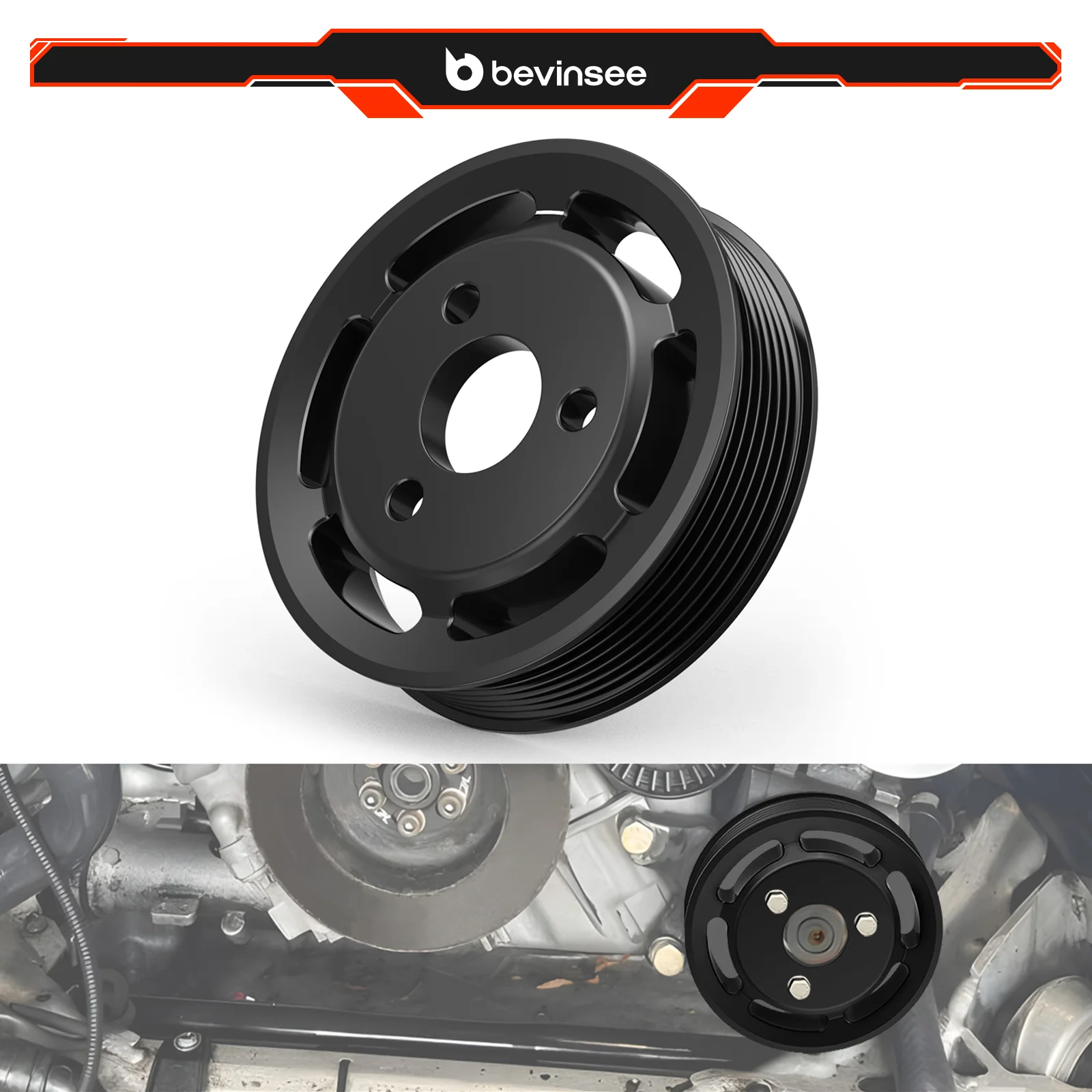 

For BMW N54 Heavy Duty Power Steering Pulley, for BMW E90 E91 E92 E93 E82 E88 335i 335xi 135i, Replace for 32427553955