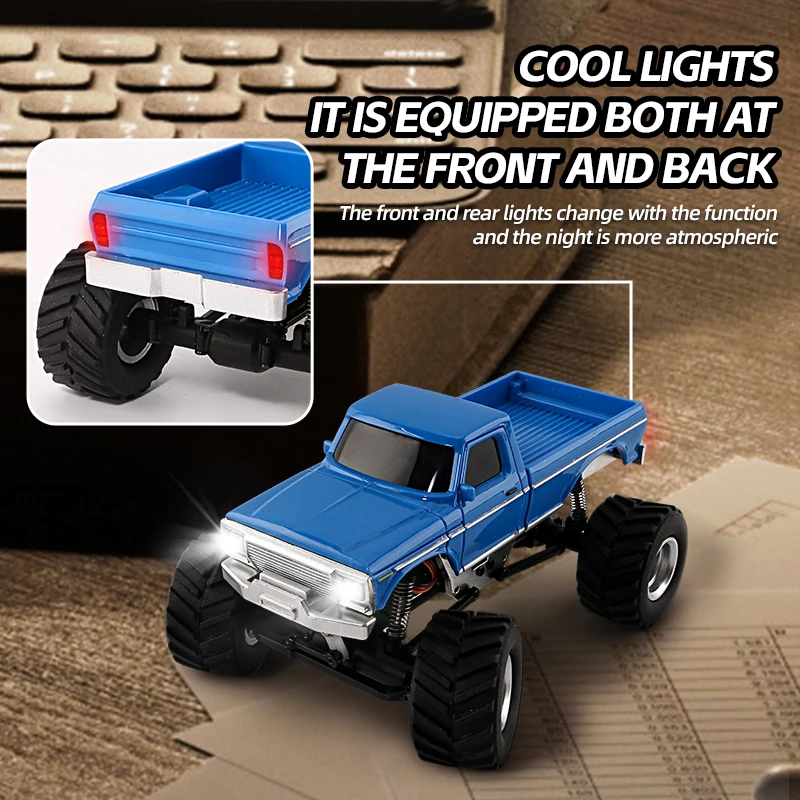 Boy 1/36 RC Crawler Auto 4WD Mini Funkgesteuertes Geländefahrzeug mit Lichtsystem Kletterndes RC-Auto Ferngesteuert RTR Hobby-Modell Geschenk