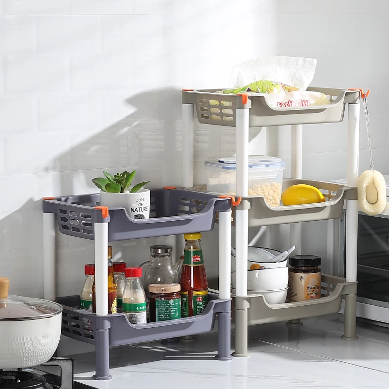 

Kitchen Countertop Plastic Storage Ra with Wheels Floor Standing Organizer for Living Room Bedroom Home Use Utili elf