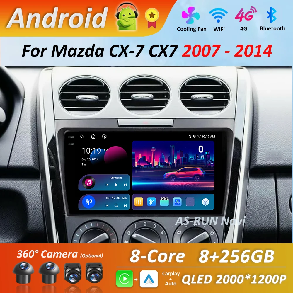 Car Video Multimedia player DSP Stereo for Mazda CX-7 CX7 2007 - 2014 Android System GPS Navi WiFi IPS Screen 4G Bluetooth