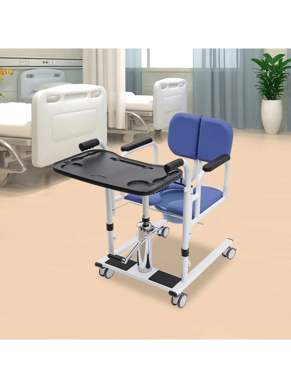 Krzesło transferowe hydrauliczne dla pacjentów, udźwig 150 kg, 180 °   Oparcie Bezpieczne Przyrząd Pomocniczy do Mobilności dla Domów i Centrum Opieki — zdjęcie 2
