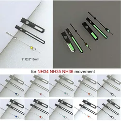 Green Luminous Watch Hands Set for NH34 NH35 NH36 Movement Modified Part 3Pins Pointers Mechanical Watches Accessories