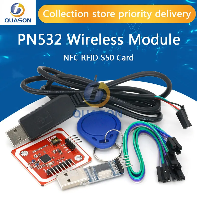 1Set PN532 NFC RFID Wireless Module V3 User Kits Reader Writer Mode IC S50 Card PCB Attenna I2C IIC SPI HSU For Arduino