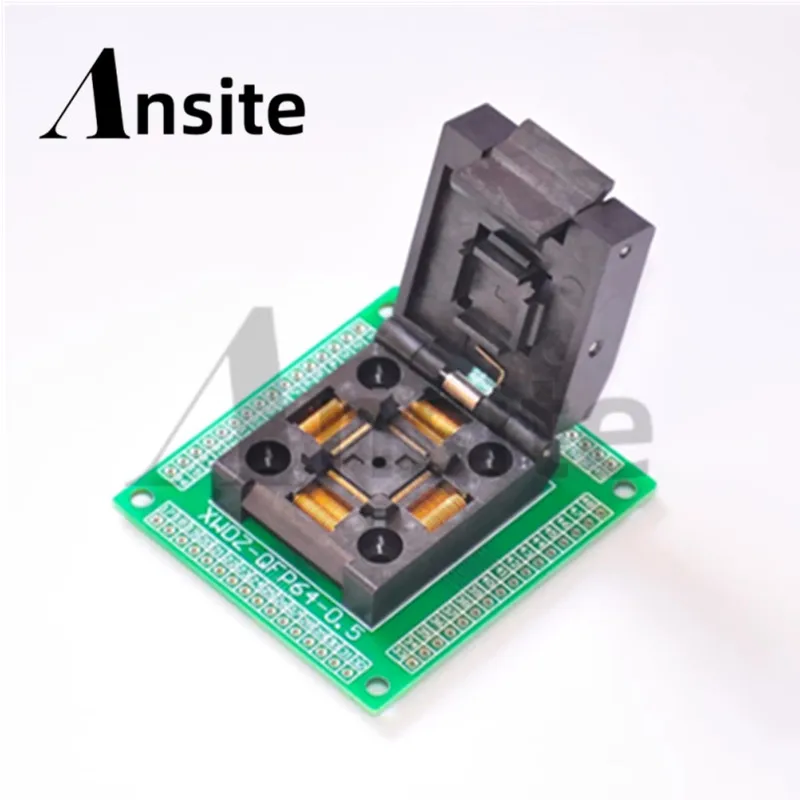 QFP64/LQFP64/TQFP64 to DIP64 Burner Socket QFP64 Test Socket Adapter Board 0.5mm Pitch