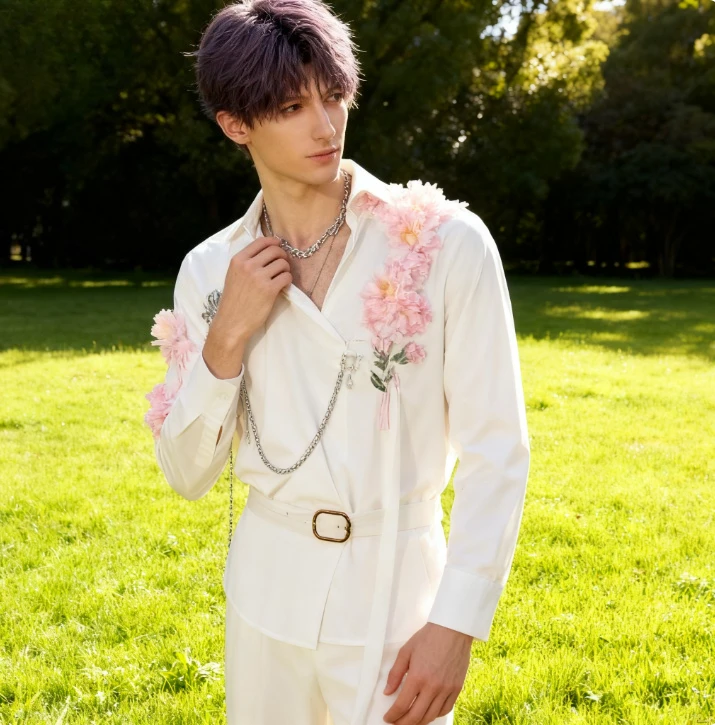 

Love and Deepspace Cosplay Flower Weaving Whispering Layer Forest Hidden Flowers Flourishing Shirt Rafaye Xavier Zayne Costume