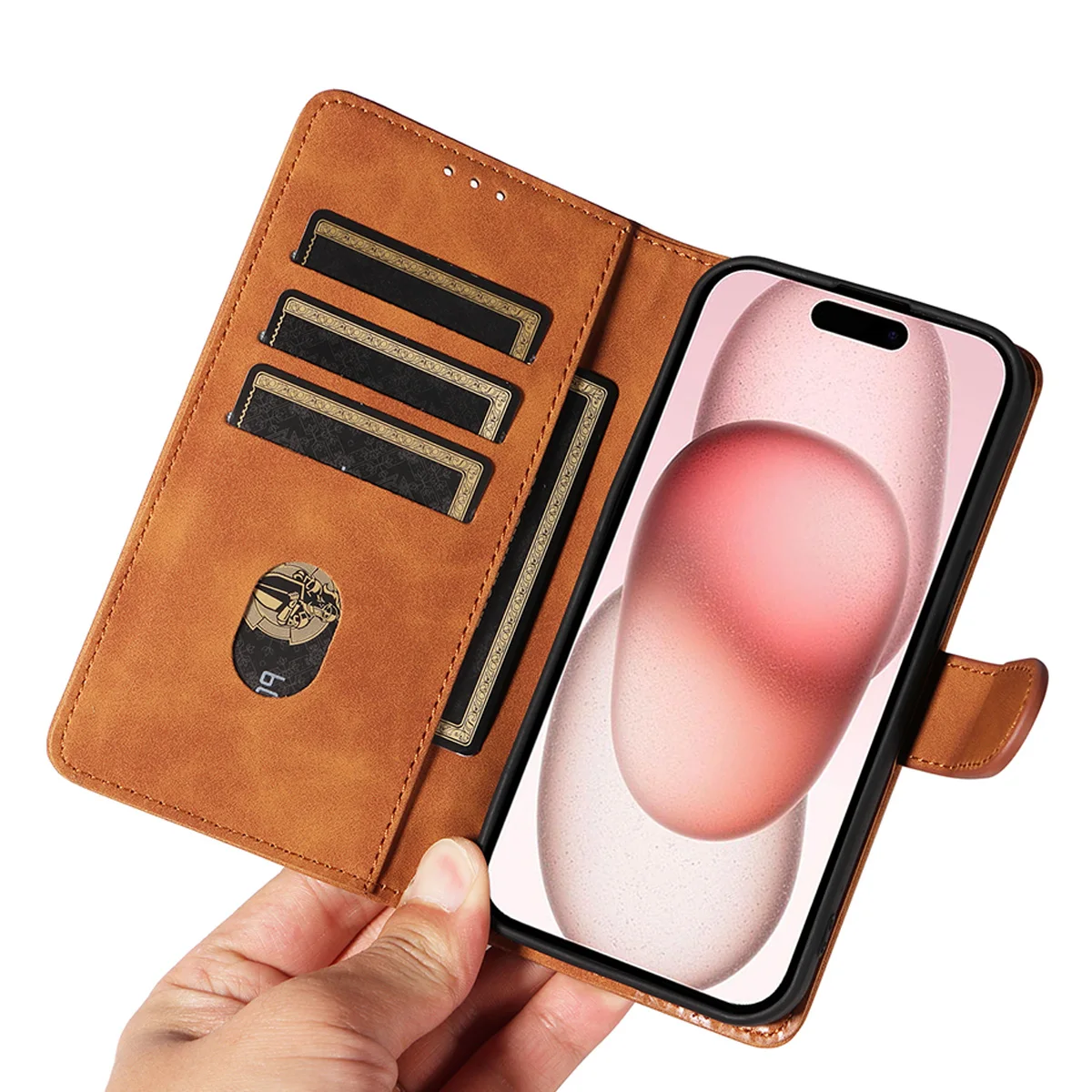 Skin Feel Solid Color Phone Case for Redmi Note 13 Pro 5G Note 13 Pro Plus 5G High-quality Clamshell Wallet Style Phone Case image 5