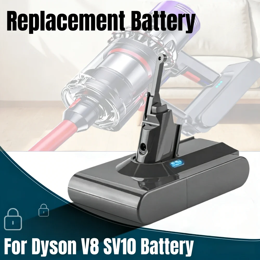 

Replacement Compatible for Dyson V8 6000mAh Battery for Animal /Absolute /Motorhead /Fluffy SV10 Vacuum Cleaners