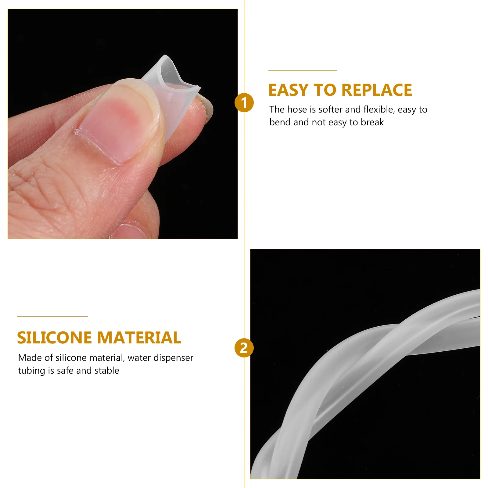 

4pcs 50cm Silicone Tubing Hose for Electric Water Bottle Pump Compatible USB Charging Soft Flexible Kitchen Dining Water