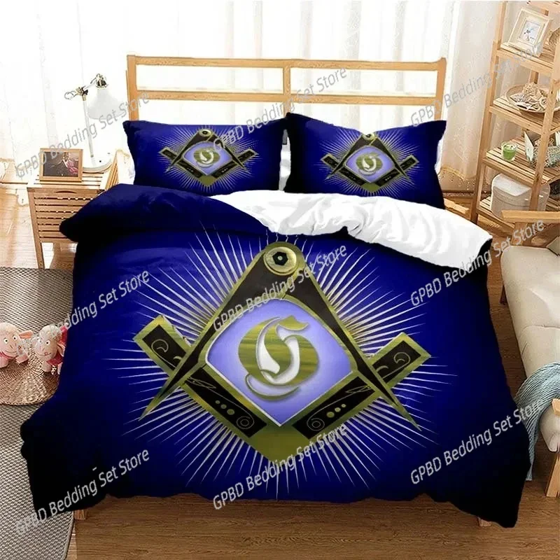 

Masonic Freemason Illuminati Bedding Set 3D Printed Suitable for Bedroom Duvet Cover Set With Pillowcases Kids Home Textile