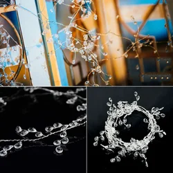 Acrylic Crystal Beads Curtain Bead Branch String Crystal Bead Wedding Party Decoration Christmas Pendant Christmas Tree Decor