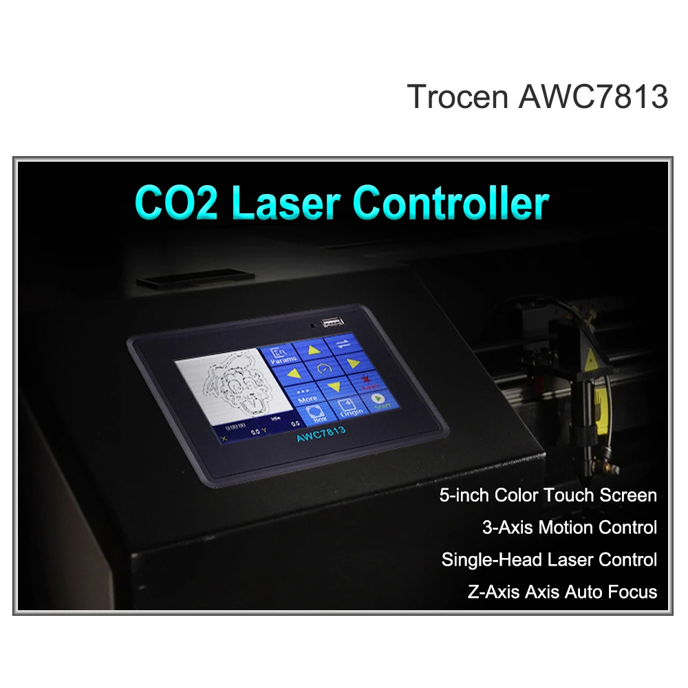 Hunst-CNC Control Motherboard System for Laser Cutting Machine, Controller Board Trocen, CO2, AWC7813, AWC708S