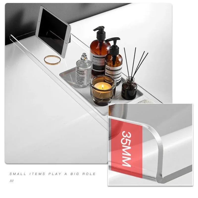 Light Luxury Bathroom Transparent Acrylic PC Bathtub Storage Rack Bathroom Soaking Room Bathtub Storage Racks Bathroom Furniture