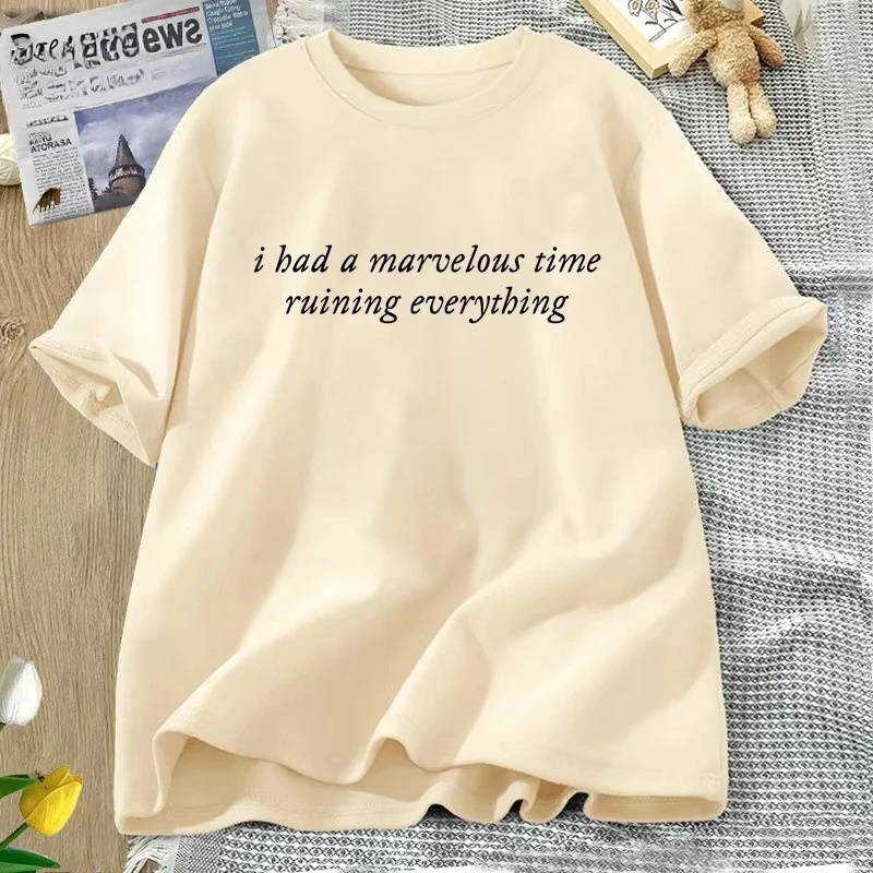 Camiseta con estampado de "I Had A Marvelous Time Ruining Everything", camiseta TTPD Folklore, camiseta con cuello redondo para amantes de la música, camiseta Vintage para mujer