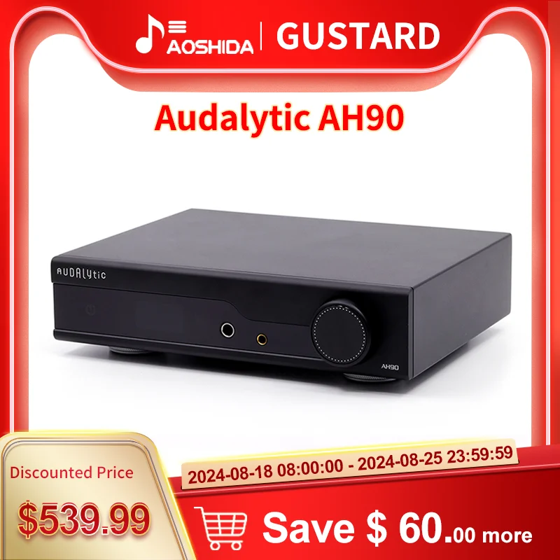 

Gustard Audalytic AH90 Streamer DAC Headphone Amp AK4191+AK4499 Audio DAC Roon Bridge 4.4mm Balanced Headphone Amplifier Pre-Amp