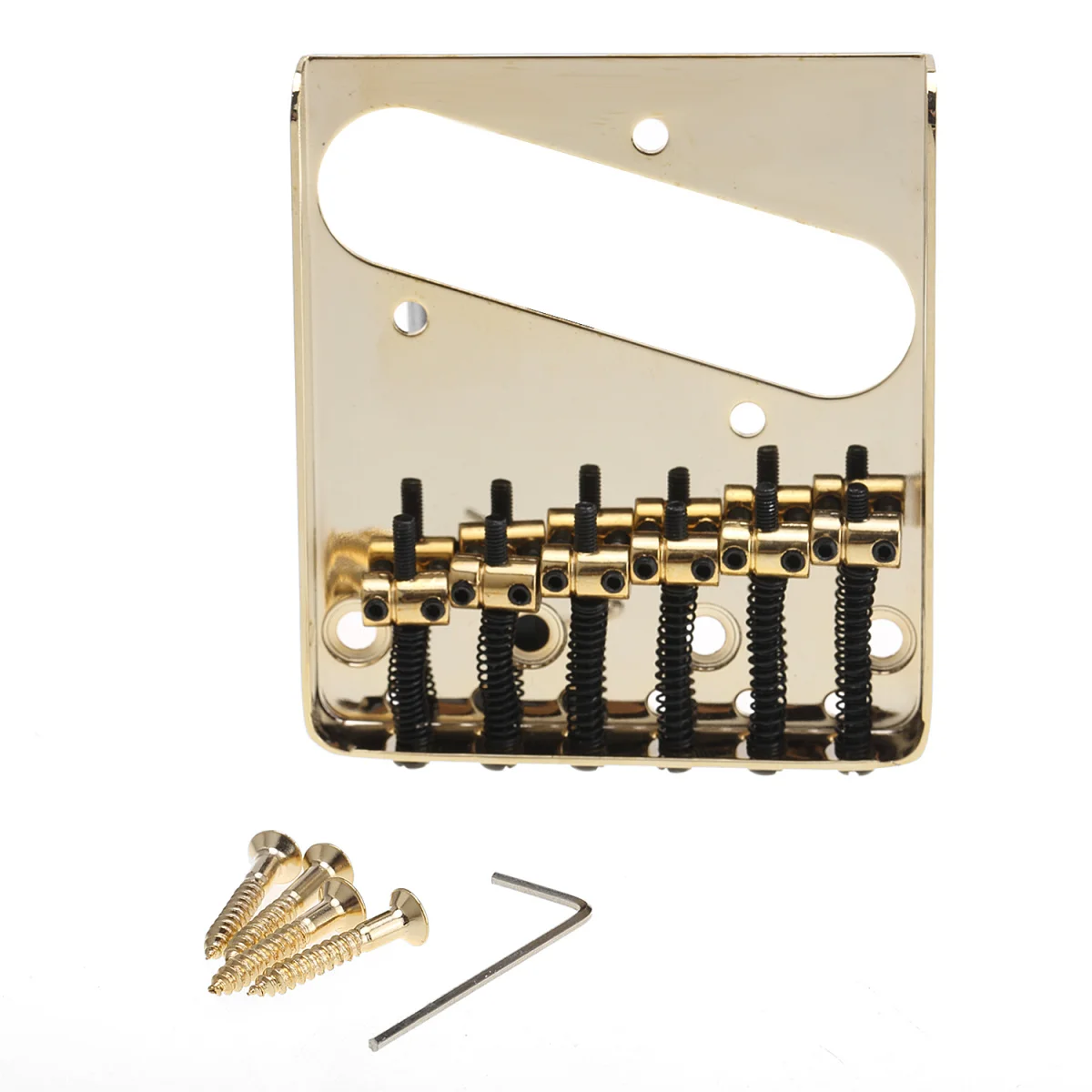 Musiclily Pro 54mm Tele Bridge Vintage 6 Barrel Saddles for Telecaster Style Electric Guitar, Gold