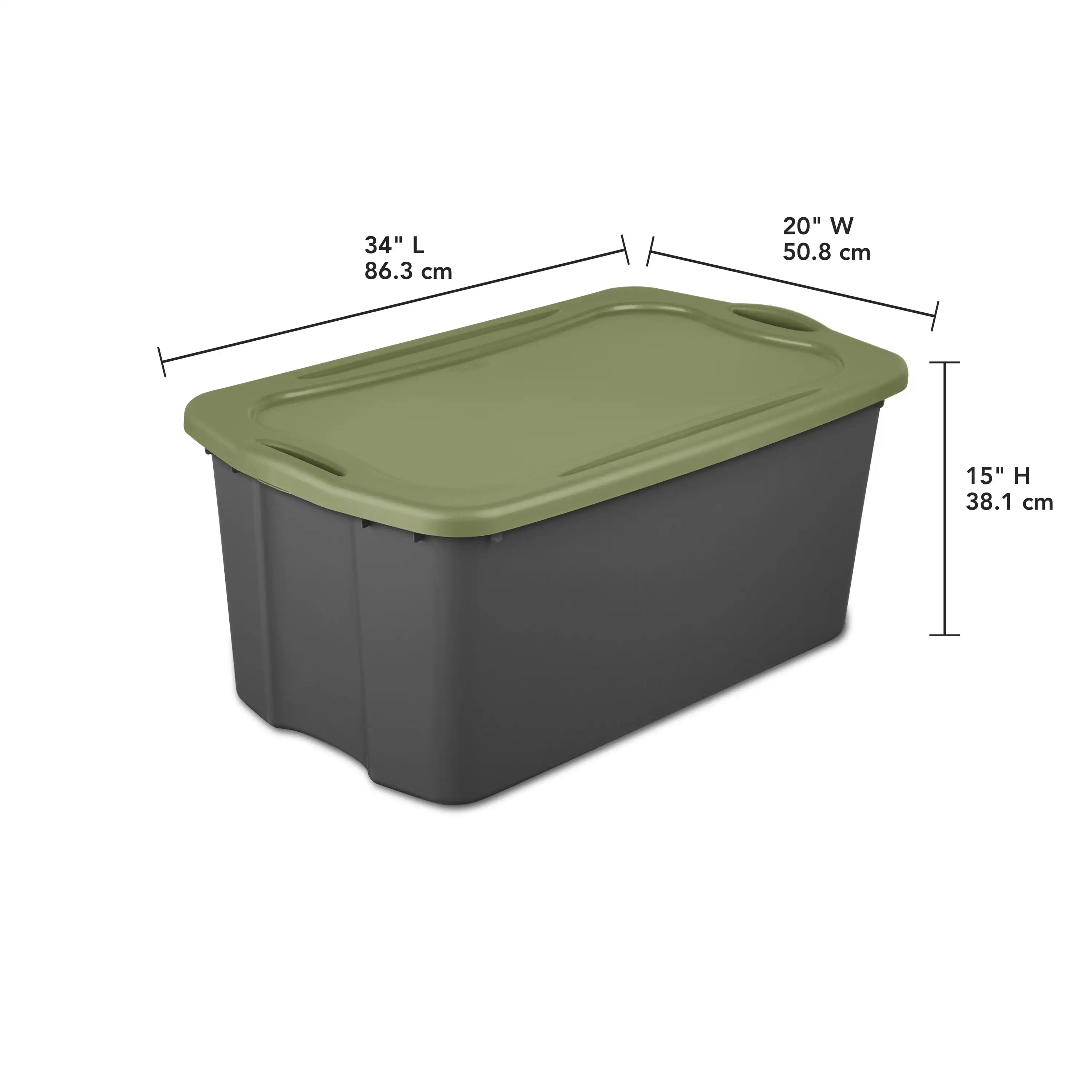 30 Gal. Carry Plastic Flat Gray Sage Legume Opaque Base Allows Contents To Be Stored and Concealed Out of Sight