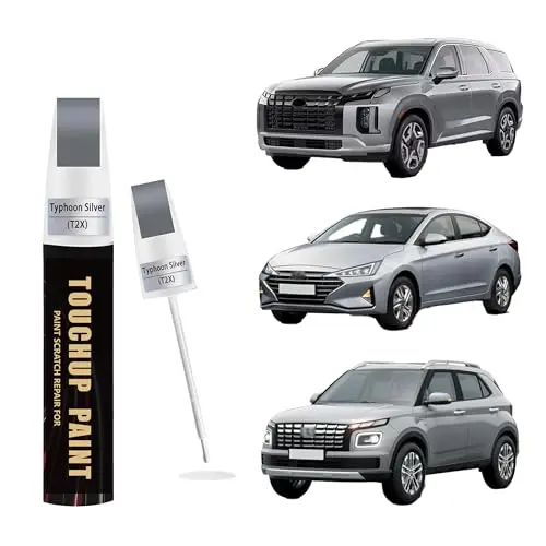 Car Paint Touch Up Pen for Hyundai Typhoon Silver(T2X),Automotive Scratch Remover for Nicks & Chips Repair