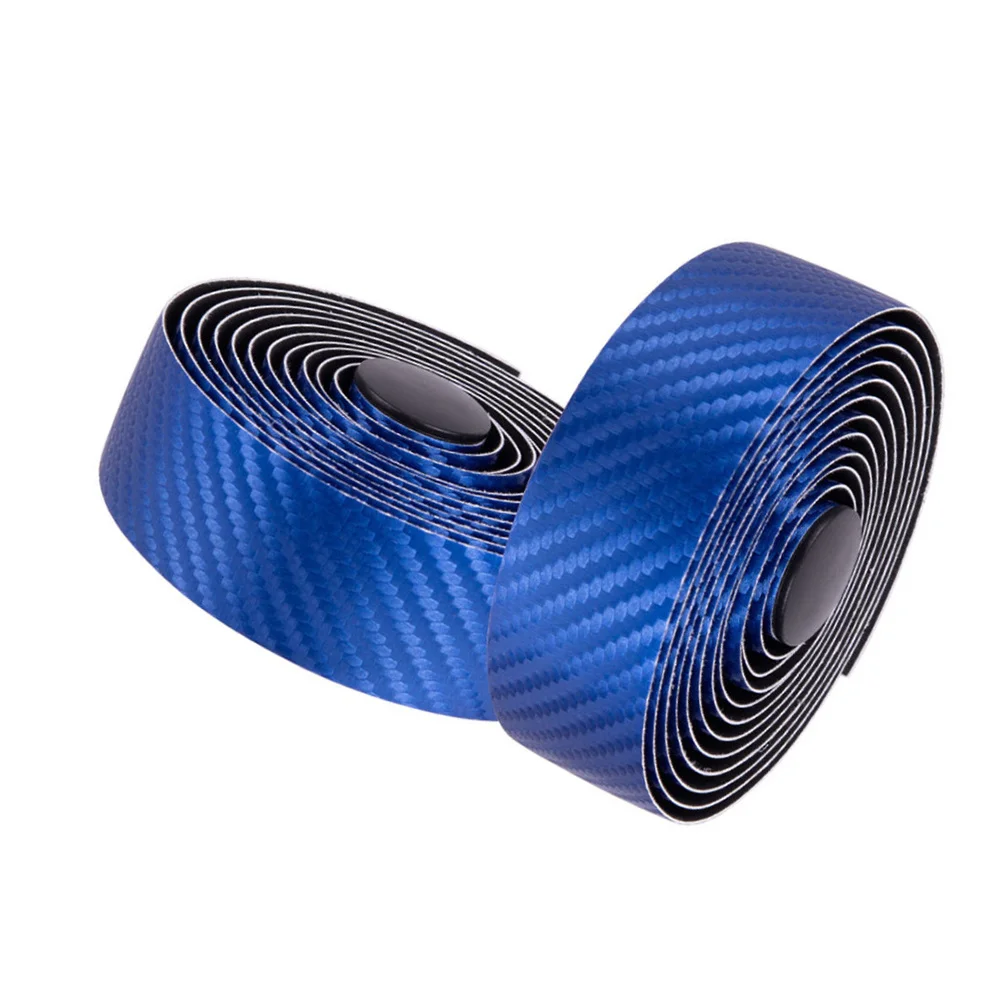 

2 Rolls Bike Handlebar Tape Carbon Fiber Material Wear-Resistant Strong Anti-Slip Belt for Cycling Handlebars Unisex Blue