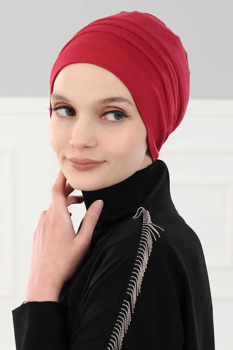 Boina modelo hijab osso borgonha
