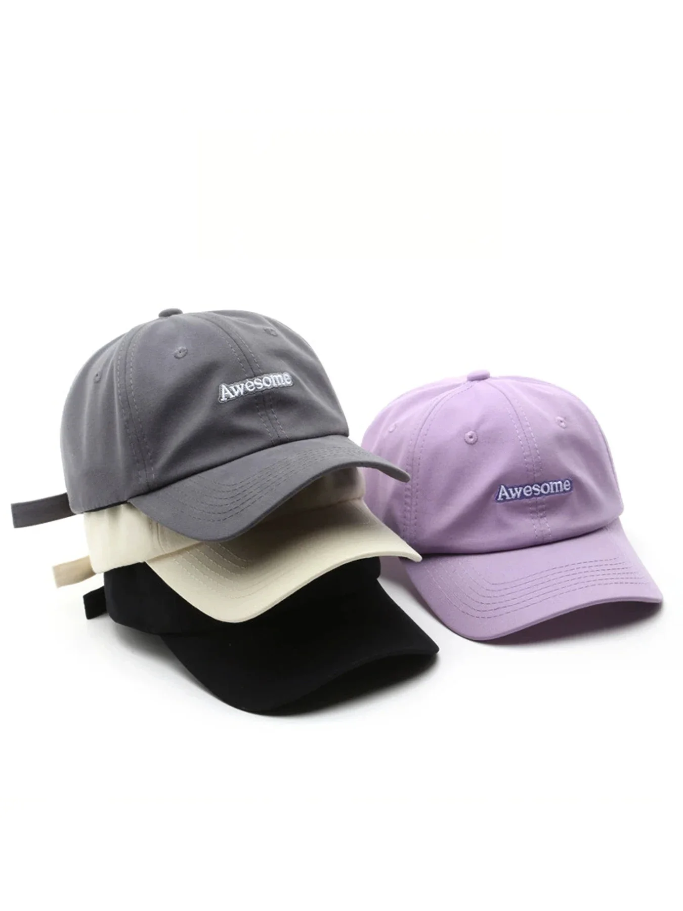 1 unisex brushed thick letter awesome embroidered fashionable baseball cap