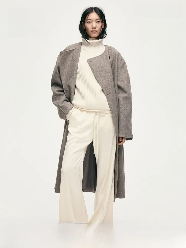 

Spring Women's Satin Flared Pants Casual Sle H&M 323209 l Waist Polyester Fiber Ladies Faion Casual Trousers