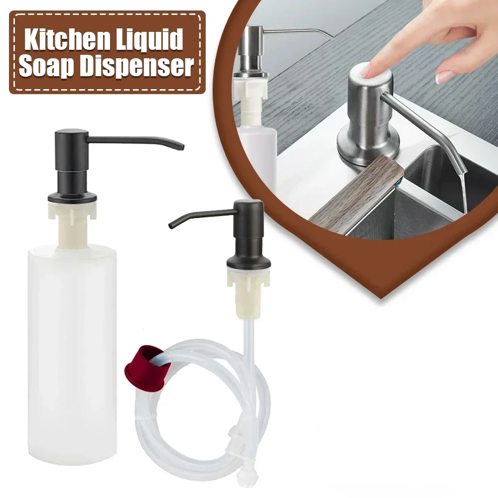 

350/500ML Kitchen Liquid Soap Dispenser Pumps Kitchen Bathroom Soap Dispenser Stainless Steel Head Sink Soap Bottle Accessories