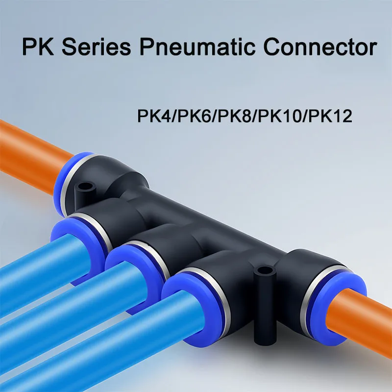 

50/100/500PCS PK Series 5-Way Pneumatic Quick Connector Push In Fitting for 4mm-12mm Air Water Tube Hose Pipe Plastic Adapter
