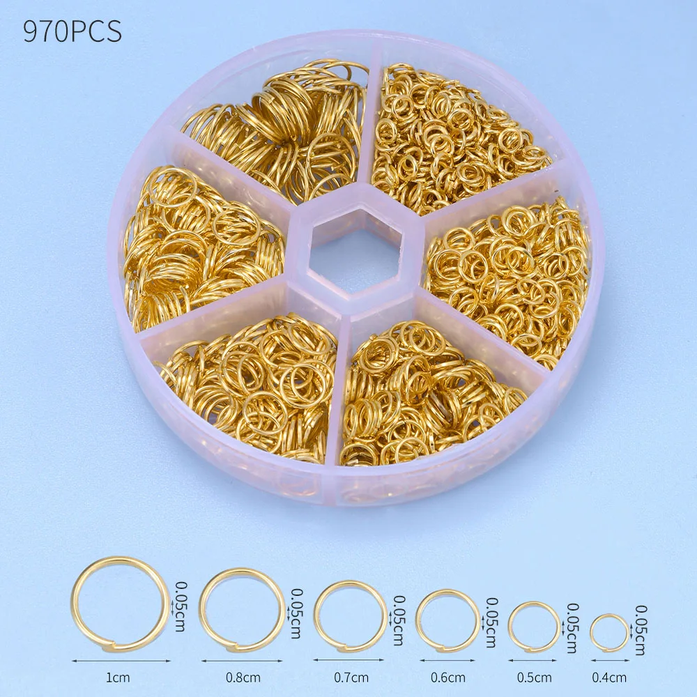 About 1000Pcs 6 Different Sizes Open Jump Rings,4mm 5mm 6mm 8mm 10mm 12mm with 1Pc Jump Ring Open/Close Tool for DIY Crafts Gift image 6