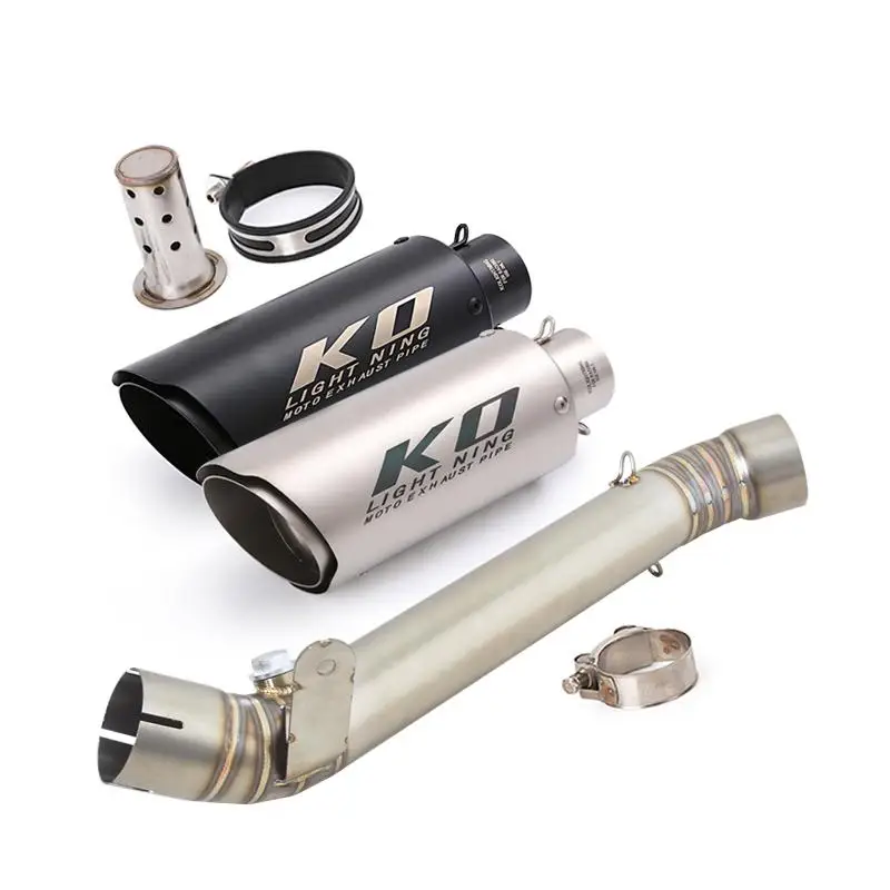 

For Kawasaki ZX10R ZX-10R 2011-2015 Motorcycle Exhaust System Mid Link Pipe Slip On 60mm Muffler Escape Stainless Steel Silencer