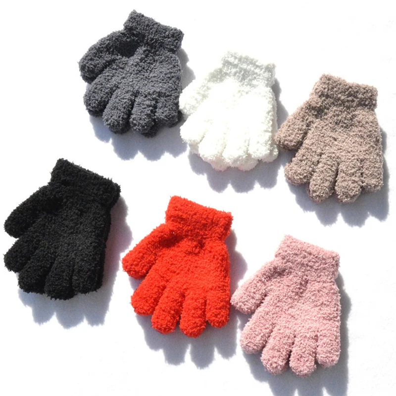 Pluche handschoenen Unisex halffluwelen handschoenen Studenten Winter Warm Plus fluwelen verdikte gebreide handschoenen