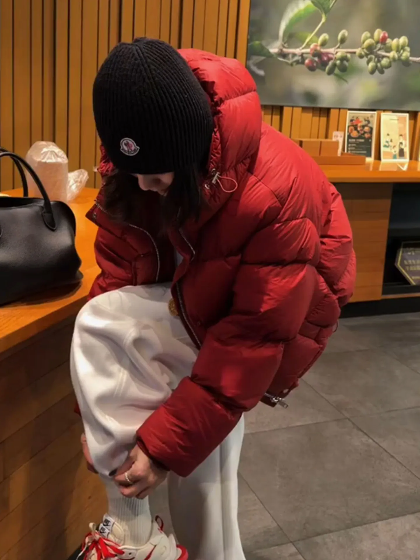 Sli ort vermelho feminino para baixo Jaet Faionable casual fibra de poliéster quente Thiened inverno casaco de pão