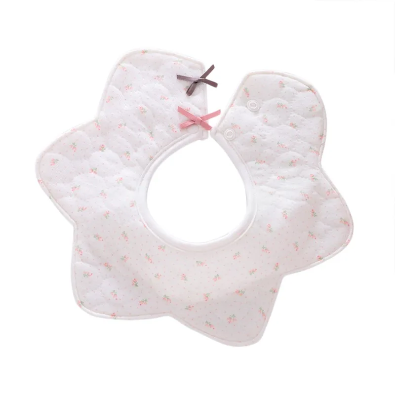 Waterproof Baby Bibs 360 Degrees Rotating Cotton Infant Baby Bibs Cute Print Soft Saliva Towel for Boys Girls Newborn Accessorie