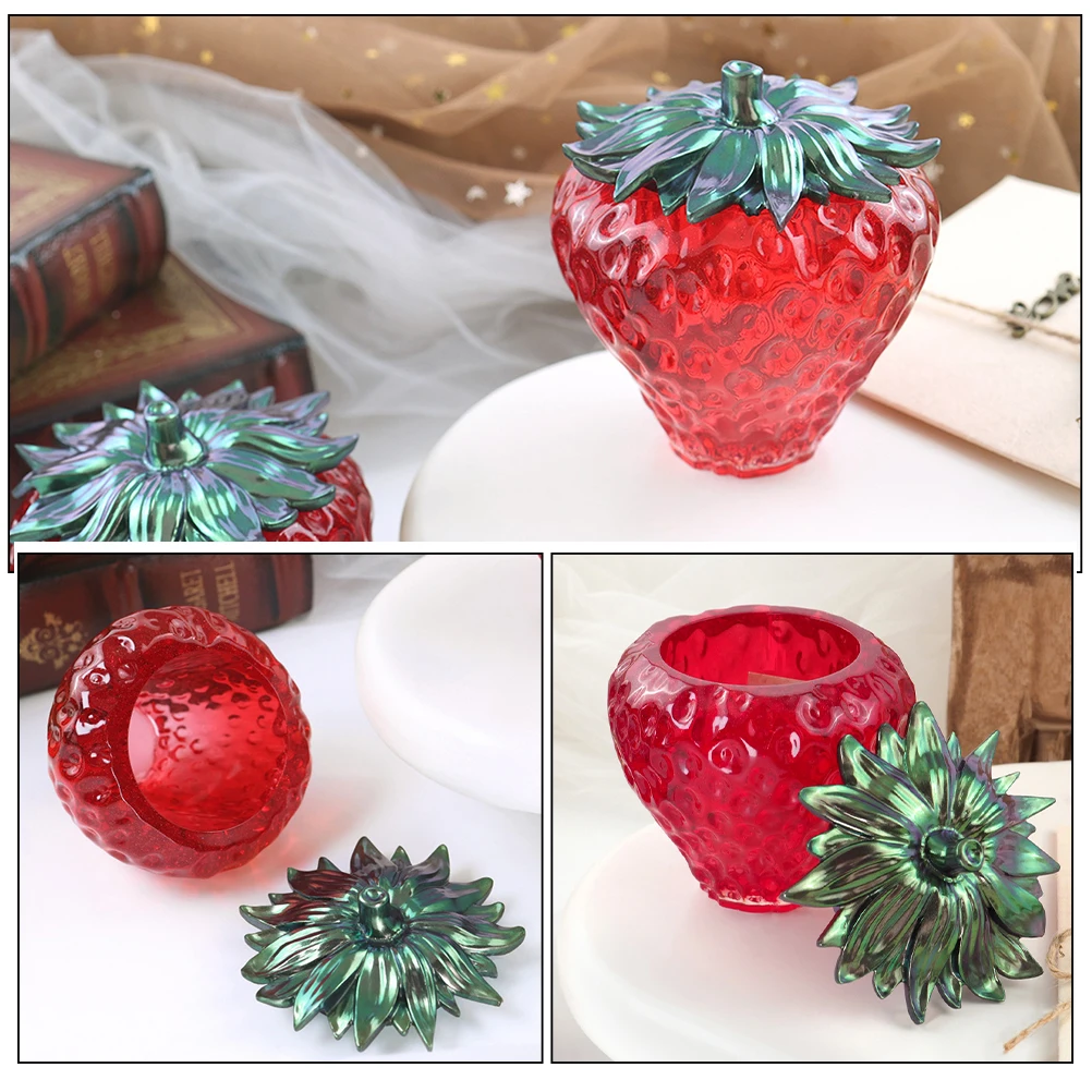 

Fruit Jar Making Material Storage Molds Silicone Pot Silica Gel Epoxy Crafts Mold DIY Tools Strawberry Container Shape Long