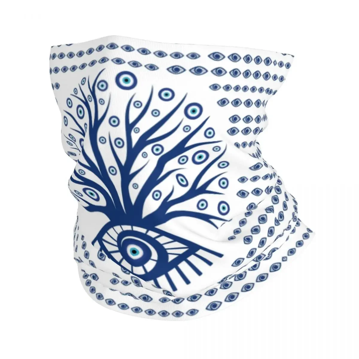 Greek Evil Eye Mati Mataki Matiasma Bandana Neck Warmer Women Men Winter Hiking Ski Scarf Gaiter Mystic Tree of Life Face Cover