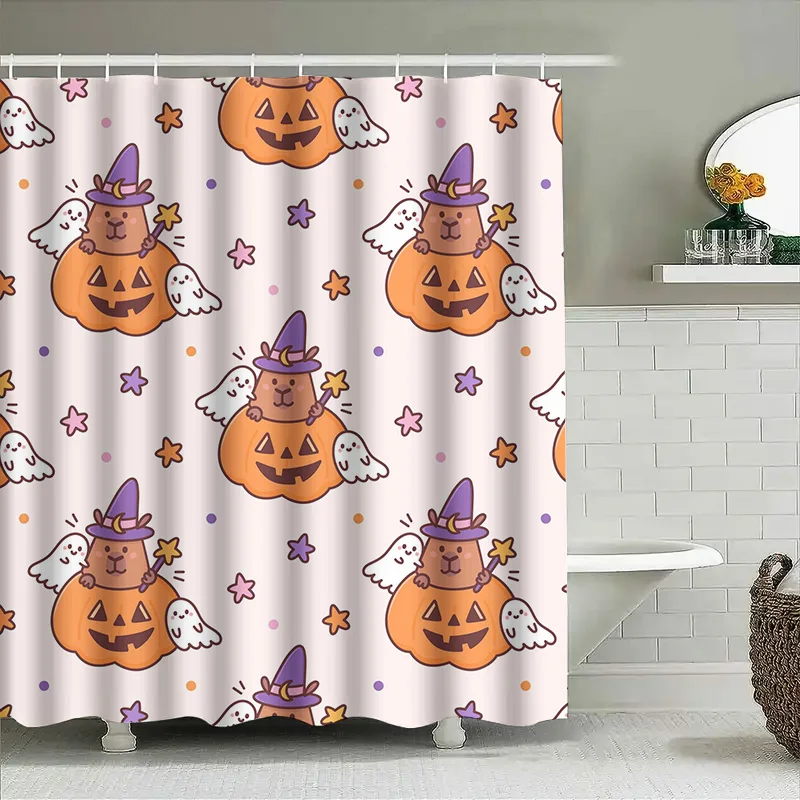 

Tuniu милый мультфильм тыква Хэллоуин занавеска для душа для ванной комнаты детский декор комнаты для девочек