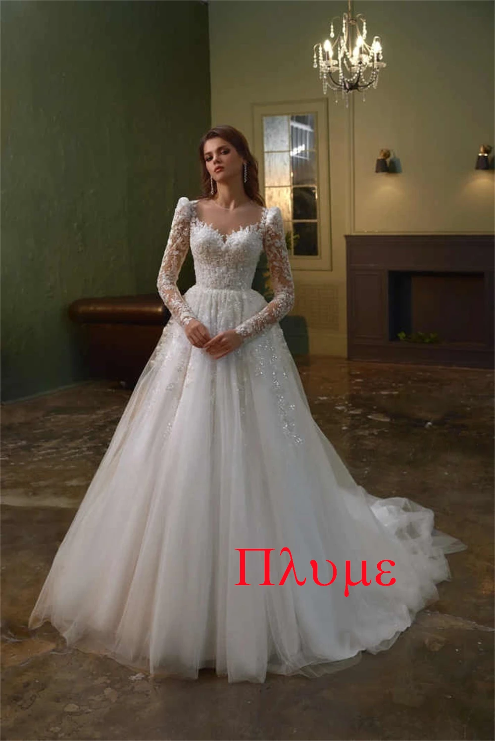 Customized  White Tulle Applique A-line Sweetheart   Long Dresses Exquisite Luxury Temperament  Charming Romantic Wedding Dress