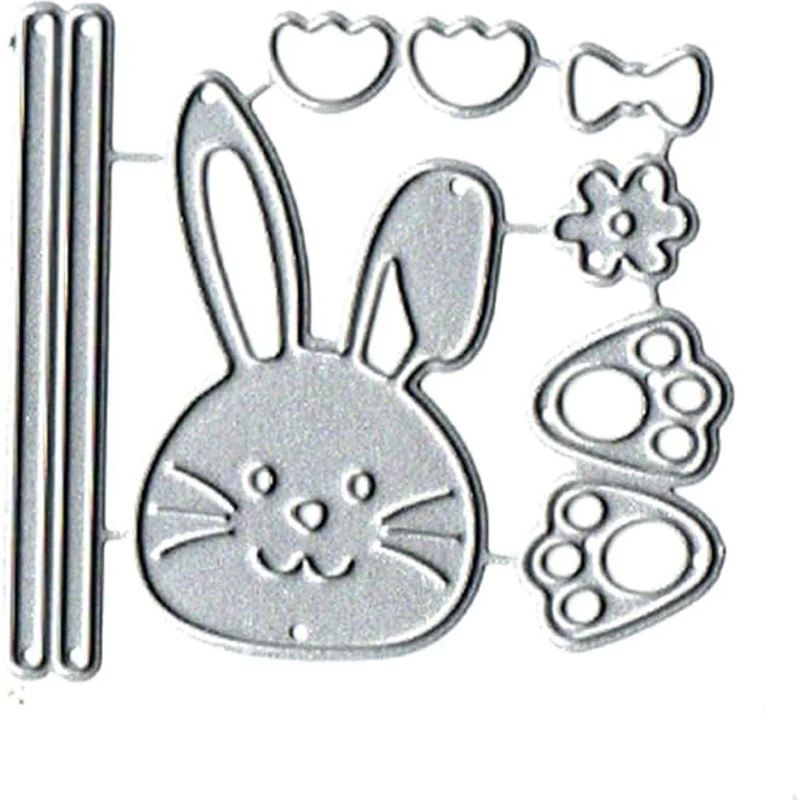 Cute rabbit Metal cutting mold Cutting mold Card paper process DIY template Album embossed paper Card making scrapbook