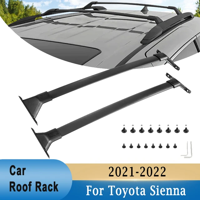 2 Pcs Car Luggage Roof Rack Cross Bar Top Carrier Black For Toyota Sienna 2021 2022 Car Surf Long Roof Rack Bike Storage Travel Roof Racks Boxes AliExpress