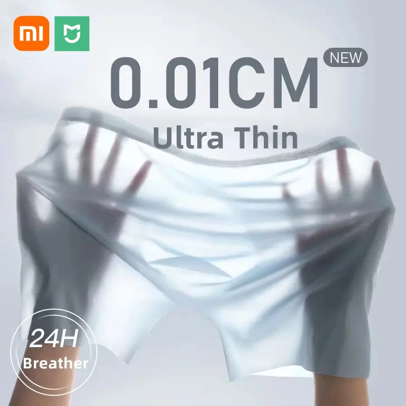 New Xiaomi Mijia Men Panties Mens Ice Silk Seamless Underwear Ultra-thin Breathable Boxer Shorts For Male Underpants Boxershorts