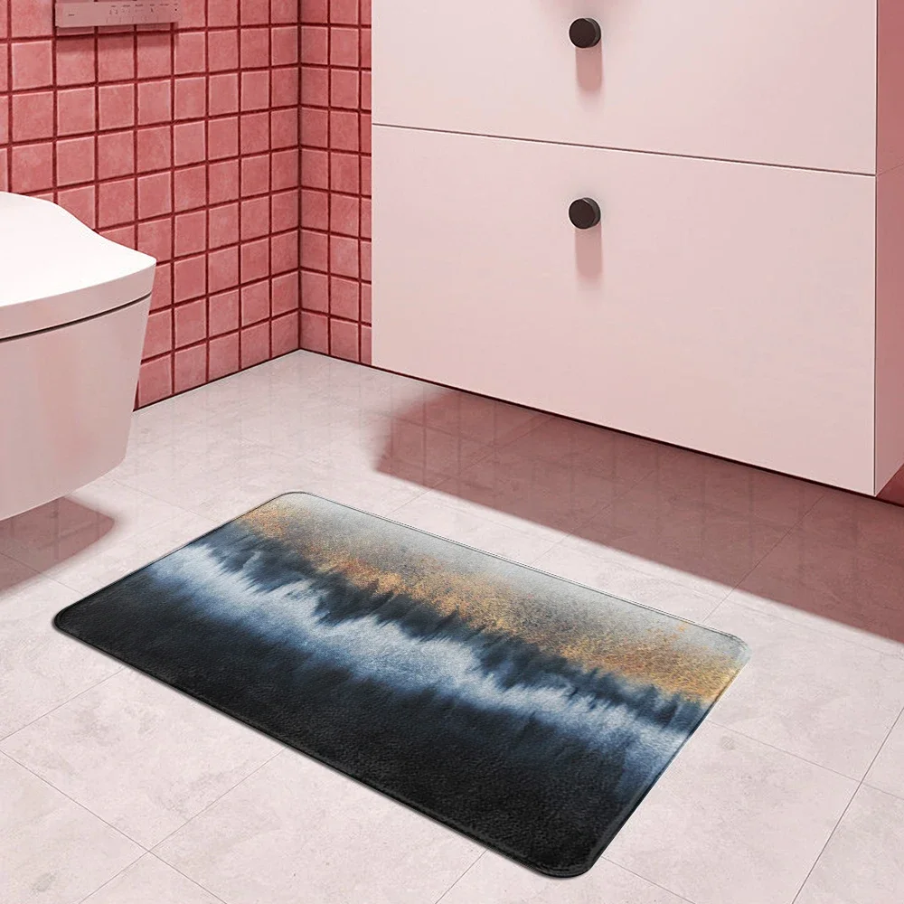 Dark Colorful Marble Door Mat Hallway Balcony Kitchen Mats Cheaper Anti-slip Marble Modern Rug Living Room Bathroom Carpet