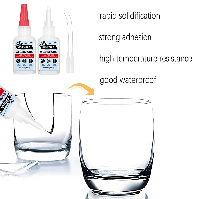 Loolifl Welding Glue Multi-Purpose Universal Super Strong Repair Glue 35g Quick Curing Precision Control Liquid Glue, Suitable for Plastic, Metal, Rubber, Ceramics, Wood, Glass, Household Crack Repair, DIY Crafts, Model Repair, Heavy-Duty Waterproof Adhesive