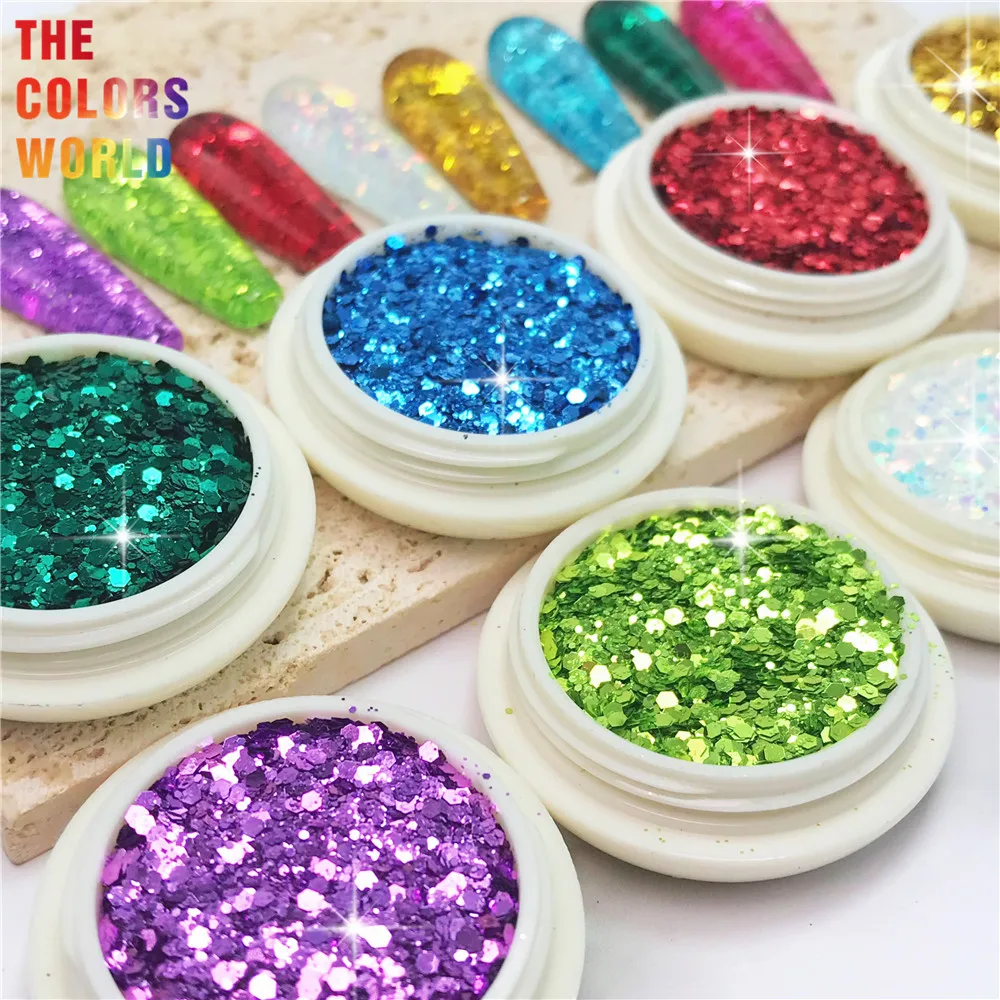 TCT-407 Chunky Mix Hexagon Metallic Luster Nails Glitter Nail Art Decoration Tumblers Handmade Craft DIY Accessoires Festival